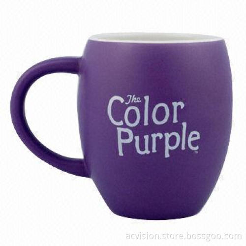 Round body ceramic mug with decal